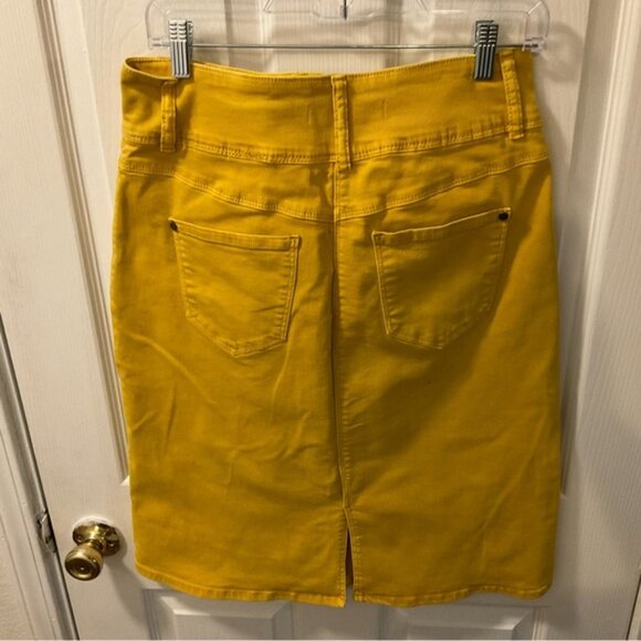 Yellow Denim Skirt - Picture 2 of 9